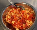 Une image de l'étape 5 de Farce / sauce aux courgettes, poivrons, feta et jambon cru.