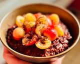 Hình bước làm 3 của món 🌱 Cháo Yến Mạch Ca Cao Topping Cherry Trắng (Vegan)