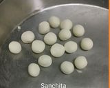 A picture of step 6 of Kesariya Angoori Rasmalai.