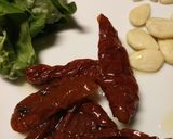 A picture of step 1 of Pasta with Sicilian pesto.