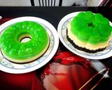 Foto langkah ke 3 dari resep Puding 3 lapis (pandan lumut, mentega, coklat).
