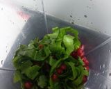 A picture of step 1 of Pomegranate beetroot spinach juice.
