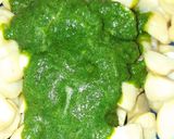 A picture of step 3 of Green chutney Aloo.
