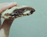 A picture of step 8 of Two tone cookies with chocolate filled inside.