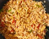 A picture of step 2 of Schezwan Rice.