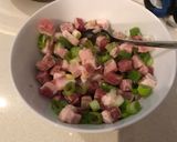A picture of step 5 of Wool Roll Bread - Spring onion & pancetta filling.