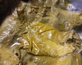 A picture of step 1 of Golden Beets with Grape Leaves.
