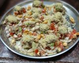 A picture of step 3 of Diet Sev Puri.