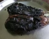 A picture of step 3 of Baingan bharta (smoked eggplant with spices).