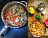 A picture of step 2 of Pondicherry Prawn Rice# heirloom.