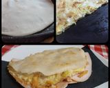 Foto del passaggio 2 della ricetta Piadina di riso con frittata di porri, pollo e pecorino