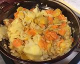 Une image de l'étape 4 de Gratin de pommes de terre et carottes à la crème et fromage.