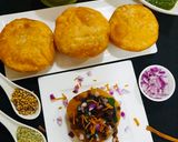A picture of step 6 of Moong dal kachori chaat.