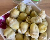 Une image de l'étape 1 de Coeurs d’artichaut au pesto, chèvre et pignons.