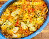 A picture of step 7 of Baked Cod with Salsa and Rice.