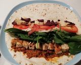 A picture of step 2 of Chicken/ veggie wrap, Italian-style.