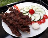 A picture of step 7 of Ram meat suya.