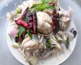 A picture of step 4 of Tom Kha Gai with Banana Blossom.