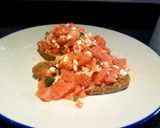Foto del paso 3 de la receta Bruschetta de sandía con queso feta y hierbabuena