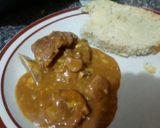 A picture of step 3 of Herb dumpling + my kinda simple beef stew.