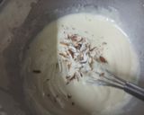 A picture of step 4 of Kulfi flavoured tres letches cake.