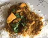 A picture of step 7 of Salmon in coconut curry.