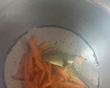 A picture of step 2 of Schezwan carrot rice with carrot sabzi.