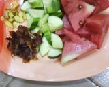 A picture of step 1 of Cucumber and water melon juice.