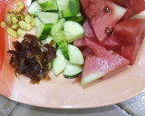 A picture of step 1 of Cucumber and water melon juice.