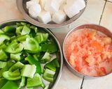 A picture of step 1 of Kadai paneer.