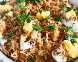 A picture of step 5 of Egg Tawa pulao.