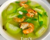 Hình bước làm 3 của món Cơm nhà 3 món :canh bí xanh nấu tôm khô, rau muống xào sả ớt, cá trê vàng chiên chấm mắm gừng