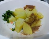 A picture of step 2 of Potato eggs sandwich.