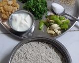 A picture of step 1 of Bajra thepla.