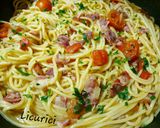 Pas rețetă Spaghette cu bacon și roșii 3 fotografie