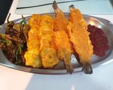 Foto del paso 7 de la receta: Acedías rellenas de bacon y queso con tostones y pimientos