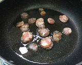 A picture of step 2 of Fried Rice with Egg and Chinese Sausage.