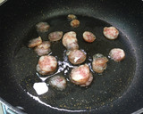A picture of step 2 of Fried Rice with Egg and Chinese Sausage.