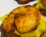 Hình bước làm 3 của món Finger Food 👌6: Khoai lang mật + sốt trái bơ + tôm áp chảo“Món bốc tay mới đúng điệu”Rau củ nướng