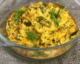 A picture of step 11 of Dahi Bhindi.