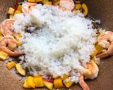 A picture of step 2 of Keto Shrimp Basil Fried Rice.