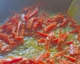 A picture of step 2 of Carrots and flat beens(valor) sabji.