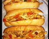 A picture of step 2 of Spicy Peri Chicken 'and Mushroom Subs.