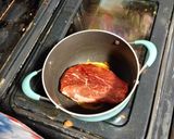 A picture of step 1 of Italian Beef sandwiches.