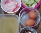รูปขั้นตอนการทำที่ 1 ของ ผัดบวบ,ไข่,หมูสามชั้น - คีโต