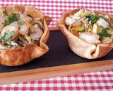 Foto del paso 6 de la receta: Cestitas con revuelto de gulas y gambas