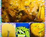 A picture of step 2 of Drumsticks besan kadi.
