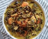 Gambar langkah 5 resipi Masak Lemak Cili Padi Tempoyak Jantung Pisang.