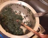 A picture of step 7 of Ugali, Scrambled Eggs and Greens.
