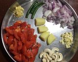 A picture of step 1 of Matar Mushroom Masala.